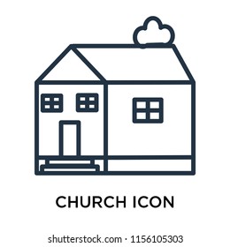 Church icon vector isolated on white background, Church transparent sign , linear pictogram or outline logo design in lined style