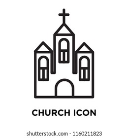 Church icon vector isolated on white background, Church transparent sign , linear symbol and stroke design elements in outline style