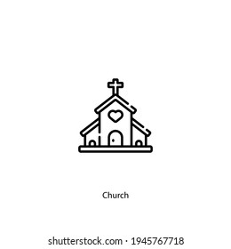 church icon vector isolated on white background