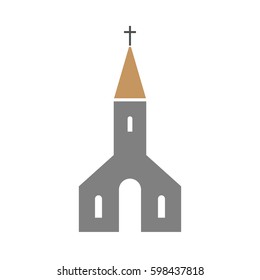 Church Icon Vector. Isolated religion building symbol
