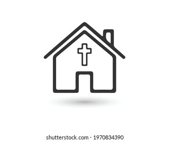 Church icon . Vector church icon on white background. vector illustration.