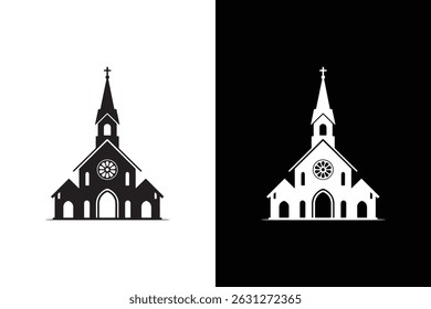 Vector del icono de la iglesia sobre fondo blanco, ilustración del Arte vectorial sobre fondo blanco.	