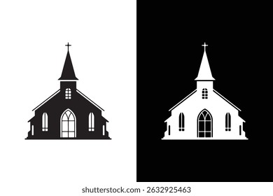 Church icon vector on White Background ,Vector Art Illustration on white background.