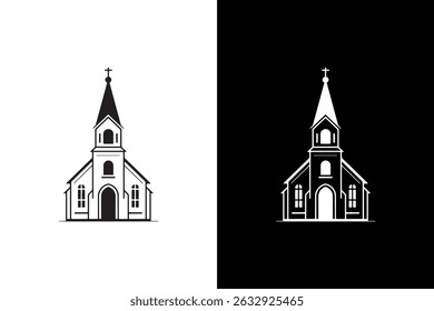 Church icon vector on White Background ,Vector Art Illustration on white background.