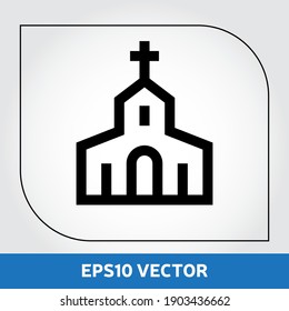 Church icon vector. Real estate icon in flat design. Eps 10 vector illustration.