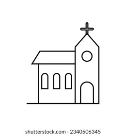 Church icon vector. Religion illustration sign. Temple symbol. Christianity logo.