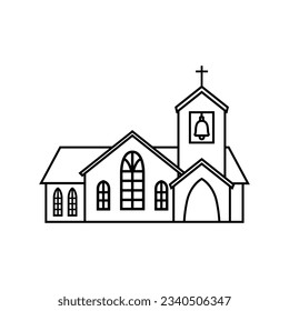 Church icon vector. Religion illustration sign. Temple symbol. Christianity logo.