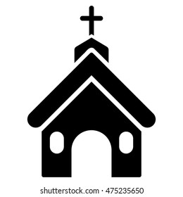 Church icon. Vector style is flat iconic symbol, black color, white background.