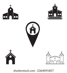 church icon vector template illustration logo design