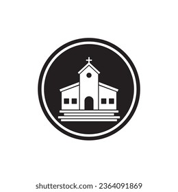 diseño del logotipo de la ilustración de la plantilla del vector de icono de la iglesia