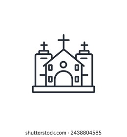 Church icon. vector.Editable stroke.linear style sign for use web design,logo.Symbol illustration.