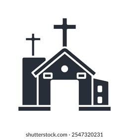 Icono de la iglesia. Vector. Trazo editable. signo de estilo lineal para uso Diseño web, logotipo. Ilustración de símbolo.