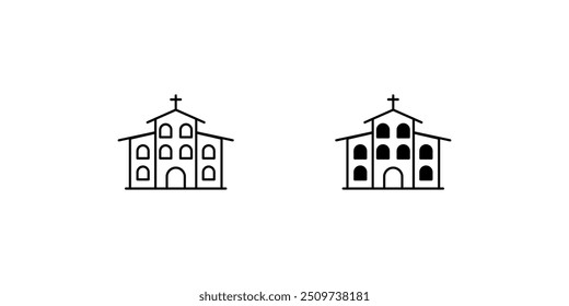 Icono de iglesia con fondo blanco Vector Ilustración de stock