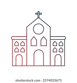 church icon with white background vector stock illustration