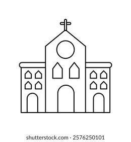 church icon with white background vector stock illustration