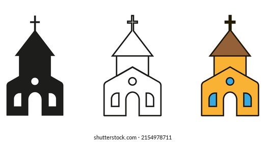 Church icons isolated on a white background. Flat style - vector. eps10