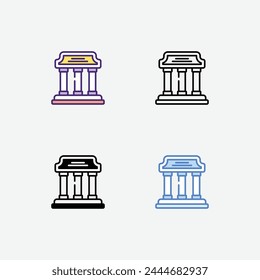 Church icons set in 4 different style vector illustration