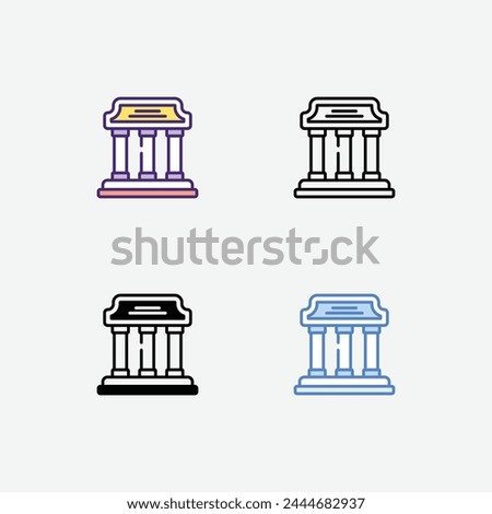 Church icons set in 4 different style vector illustration