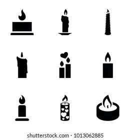 Church icons. set of 9 editable filled church icons such as candle