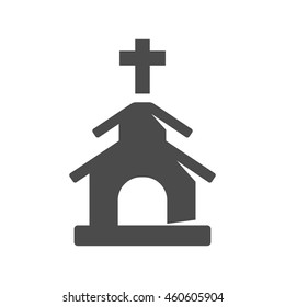 Church icons in single color. Christian chapel synagogue