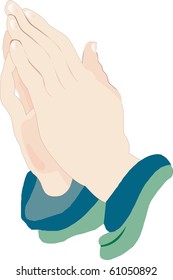 Church Icons Vector, Illustration of Praying Hands Icon 2.
