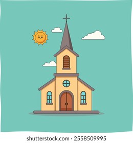 church image made with vector, suitable for christmas themed content