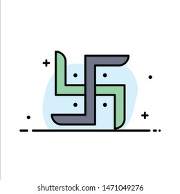 Church, Indian, Pray, Religion  Business Flat Line Filled Icon Vector Banner Template. Vector Icon Template background