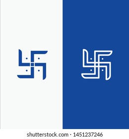 Church, Indian, Pray, Religion Line and Glyph Solid icon Blue banner Line and Glyph Solid icon Blue banner