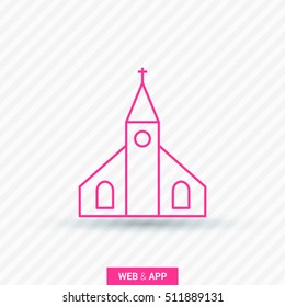 Church isolated minimal single flat icon. Religion vector icon for websites and mobile minimalistic flat design.