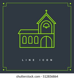 Church isolated minimal single flat icon. Religion vector icon for websites and mobile minimalistic flat design.