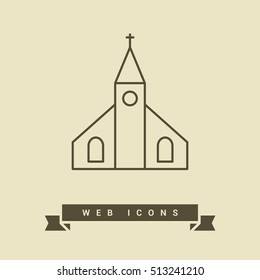 Church isolated minimal single flat icon. Religion vector icon for websites and mobile minimalistic flat design.