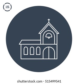 Church isolated minimal single flat icon. Religion vector icon for websites and mobile minimalistic flat design.