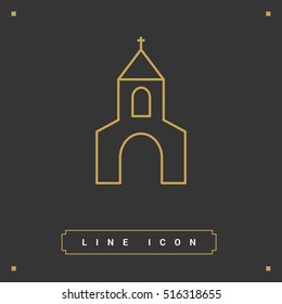 Church isolated minimal single flat icon. Religion vector icon for websites and mobile minimalistic flat design.