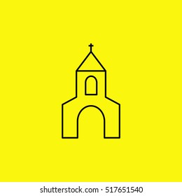 Church isolated minimal single flat icon. Religion vector icon for websites and mobile minimalistic flat design.
