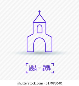 Church isolated minimal single flat icon. Religion vector icon for websites and mobile minimalistic flat design.