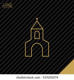 Church isolated minimal single flat icon. Religion vector icon for websites and mobile minimalistic flat design.