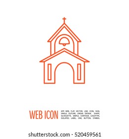 Church isolated minimal single flat icon. Religion vector icon for websites and mobile minimalistic flat design.