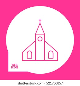 Church isolated minimal single flat icon. Religion vector icon for websites and mobile minimalistic flat design.