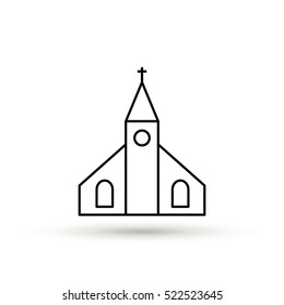 Church isolated minimal single flat icon. Religion vector icon for websites and mobile minimalistic flat design.