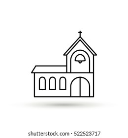 Church isolated minimal single flat icon. Religion vector icon for websites and mobile minimalistic flat design.