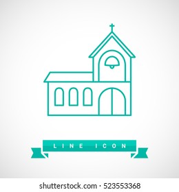 Church isolated minimal single flat icon. Religion vector icon for websites and mobile minimalistic flat design.