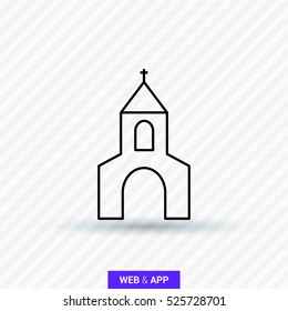 Church isolated minimal single flat icon. Religion vector icon for websites and mobile minimalistic flat design.