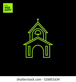 Church isolated minimal single flat icon. Religion vector icon for websites and mobile minimalistic flat design.