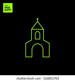 Church isolated minimal single flat icon. Religion vector icon for websites and mobile minimalistic flat design.