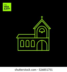 Church isolated minimal single flat icon. Religion vector icon for websites and mobile minimalistic flat design.