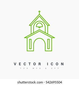Church isolated minimal single flat icon. Religion vector icon for websites and mobile minimalistic flat design.