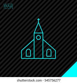 Church isolated minimal single flat icon. Religion vector icon for websites and mobile minimalistic flat design.