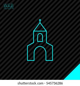 Church isolated minimal single flat icon. Religion vector icon for websites and mobile minimalistic flat design.