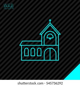 Church isolated minimal single flat icon. Religion vector icon for websites and mobile minimalistic flat design.