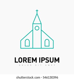 Church isolated minimal single flat icon. Religion vector icon for websites and mobile minimalistic flat design.